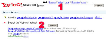 Yahoo search